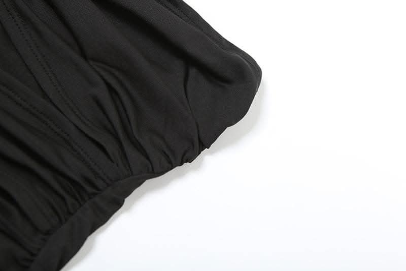 One shoulder hollow out metal applique cut out maxi dress-final-sale