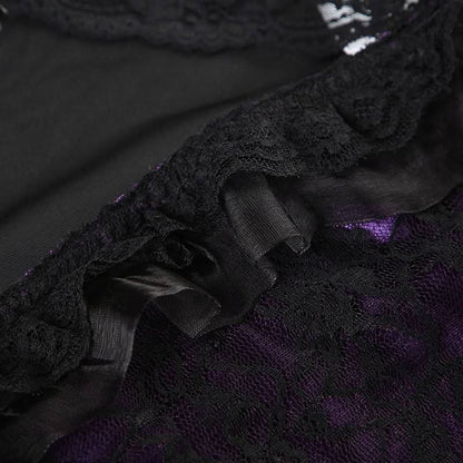 Halter long sleeve velvet lace hem 2 piece top