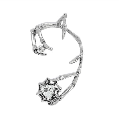 Stone silver irregular decor earrings