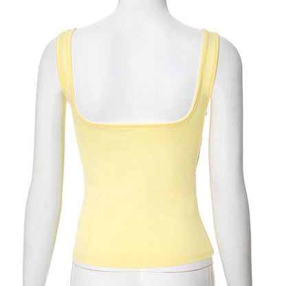 Sweetheart neck solid backless cami top