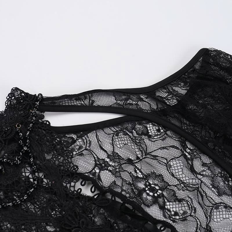 Long sleeve off shoulder lace hollow out shrug cut out top