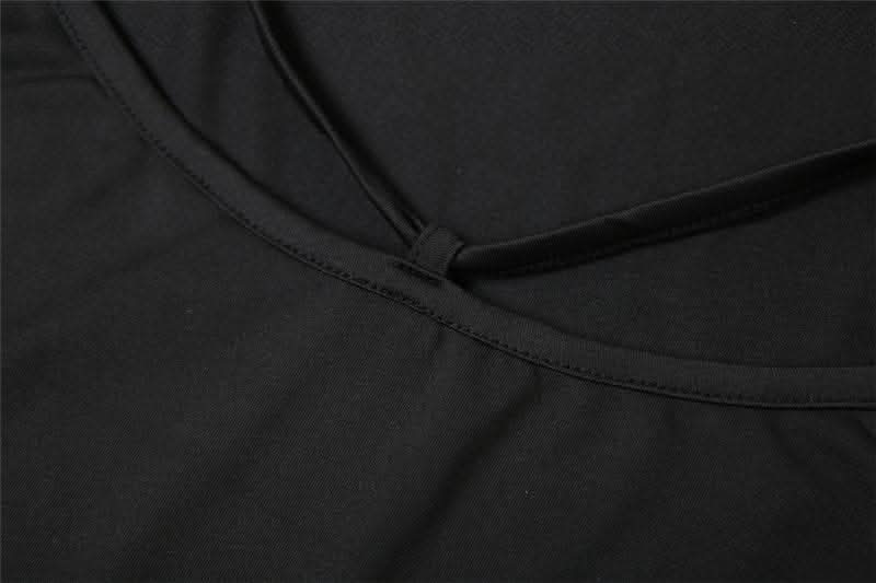 Lace up backless slit solid cami maxi dress-final-sale