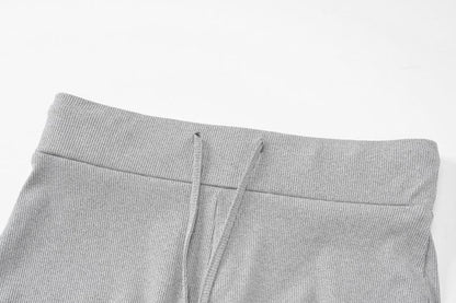 Short sleeve crewneck drawstring pant set