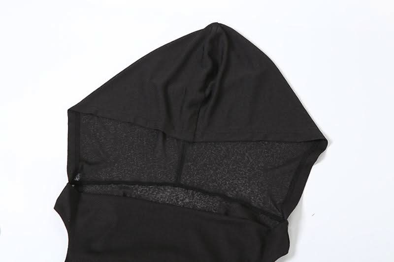 Hoodie sleeveless slit belt maxi dress