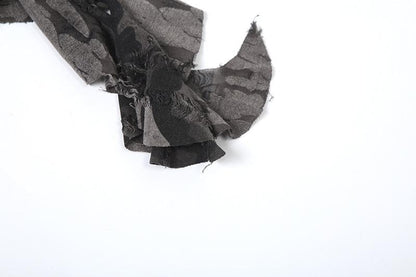 Irregular ruffled sweetheart neck camouflage backless tube top
