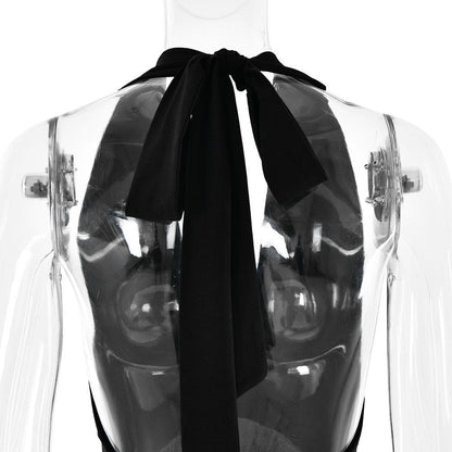 Halter deep v neck slit backless ruched maxi dress