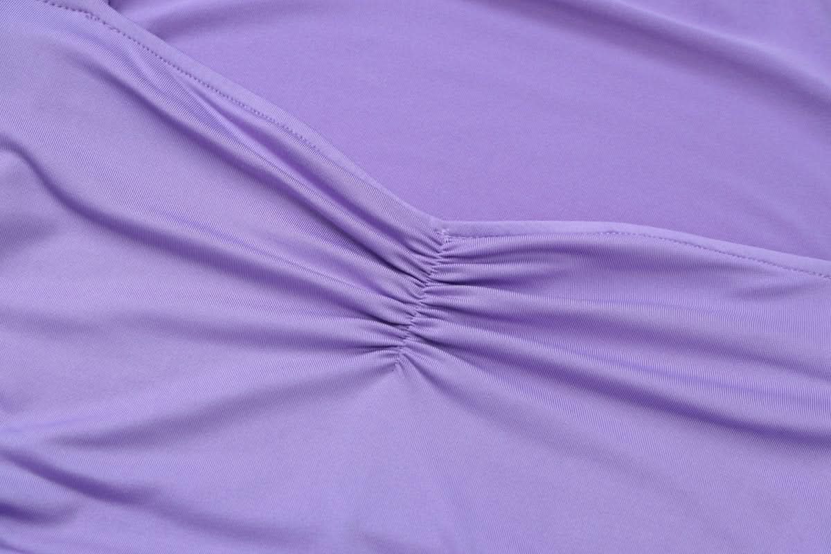 Long sleeve sweetheart neck ruched maxi dress