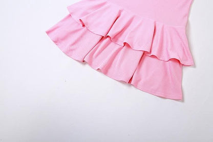 Beaded solid ruffle backless tube mini dress-final-sale