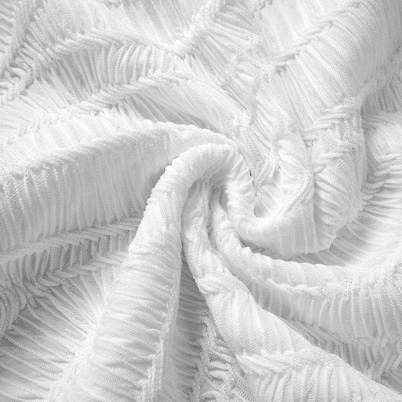 Ruched textured 2-way see through maxi dress