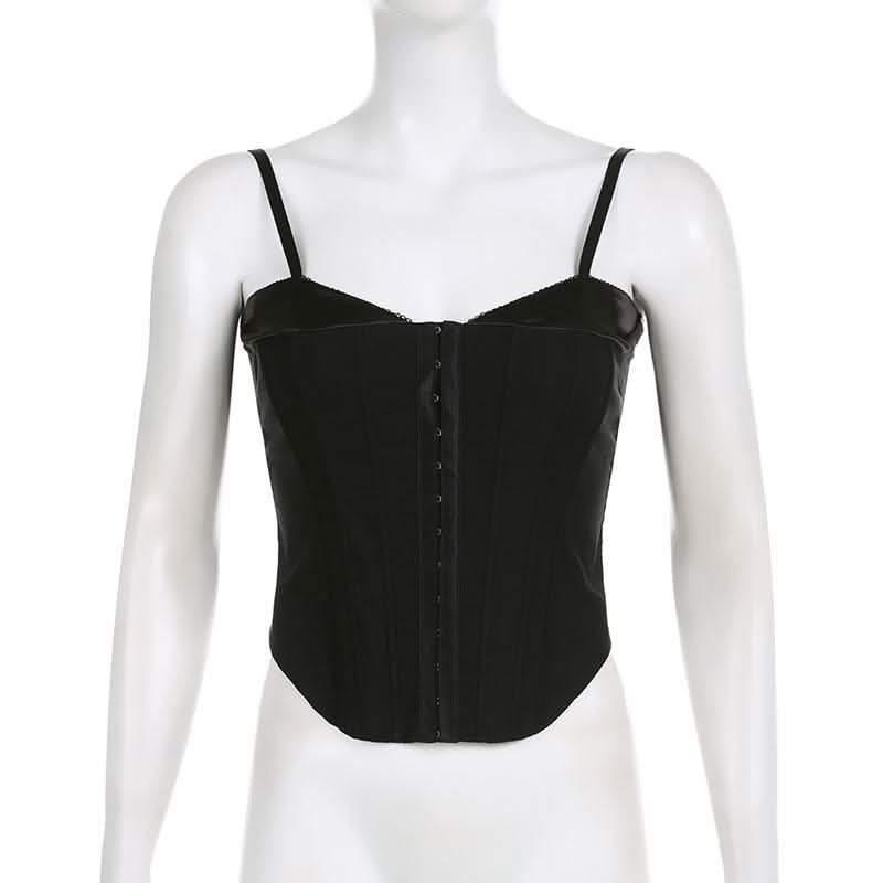 Sweetheart neck corset button cami top