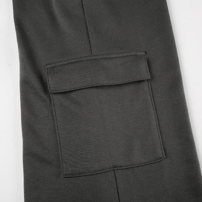 Pocket self tie low rise straight leg pant