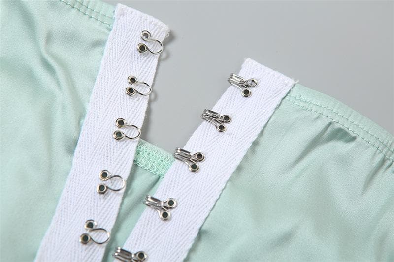 Halter button mesh backless mini dress