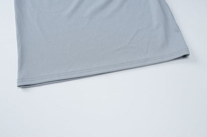 One shoulder ruched ribbed solid maxi dress