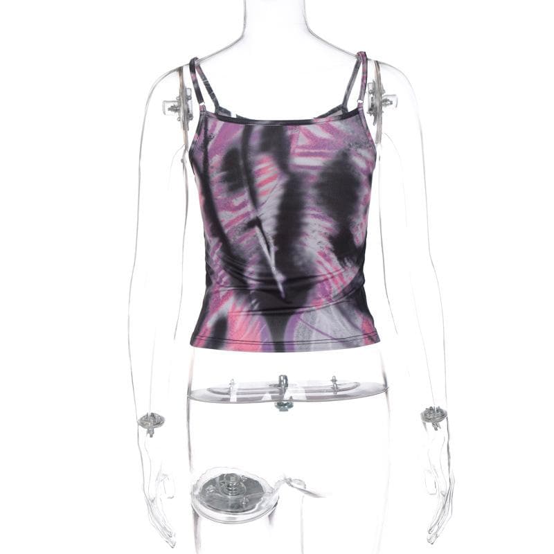 Body pattern contrast backless cami top