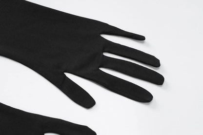 Gloves v neck halter backless flower applique mini dress-final-sale