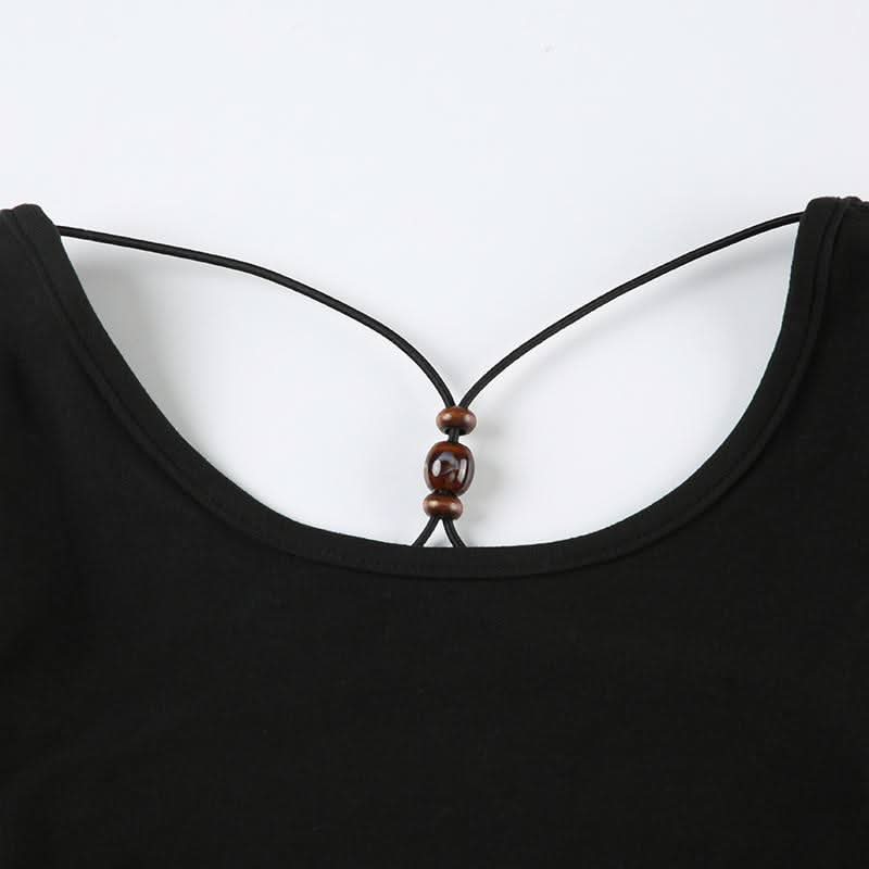 Long sleeve cross back beaded bodysuit