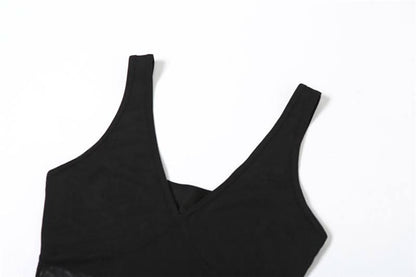 V neck mesh cami top
