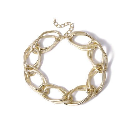 Layered metal chain choker necklace