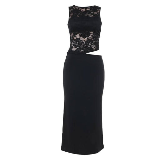 Sleeveless lace hollow out cut out maxi dress