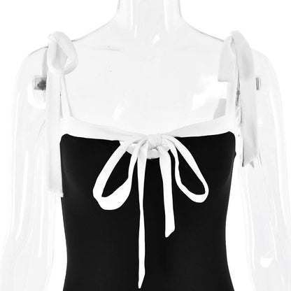 Backless self tie cami maxi dress