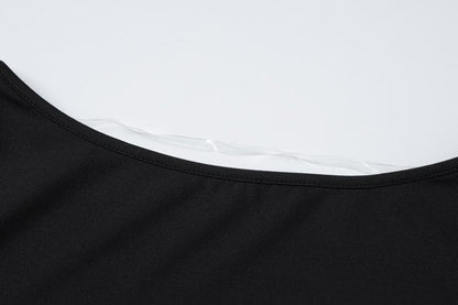 Short sleeve round neck solid backless top