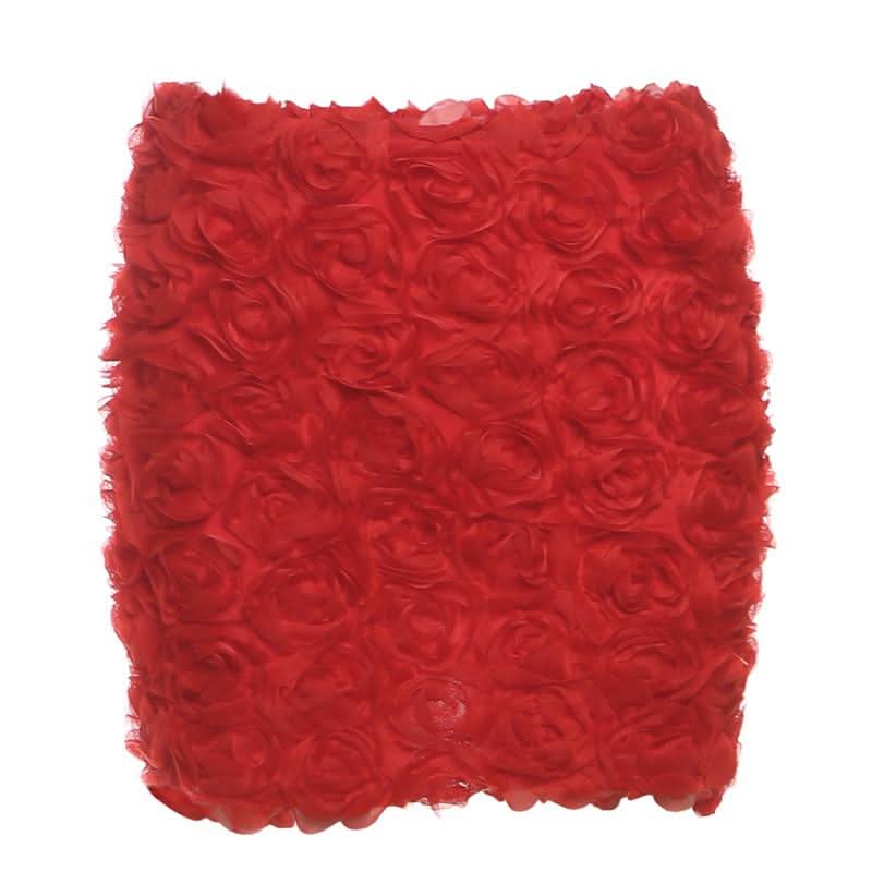 Flower applique solid mini skirt