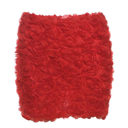 Flower applique solid mini skirt
