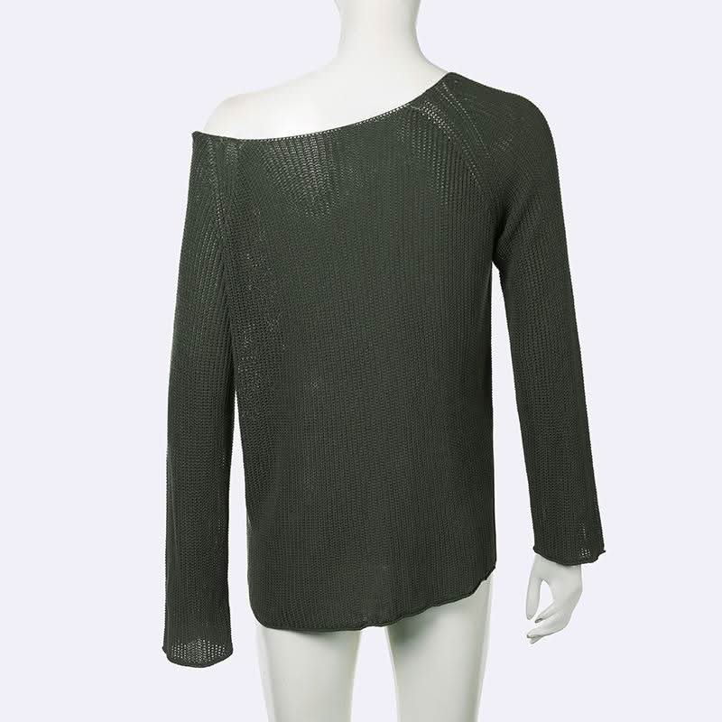 Long sleeve off shoulder knitted top