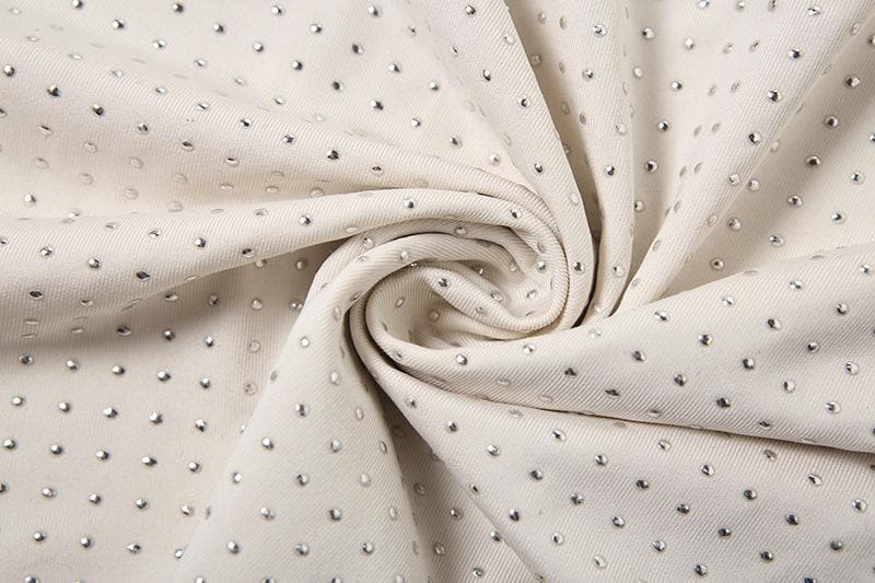 Halter cowl neck beaded low cut mini dress