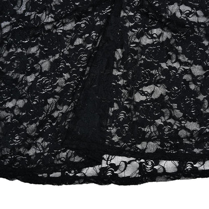 Long sleeve lace see through sweetheart neck maxi dress