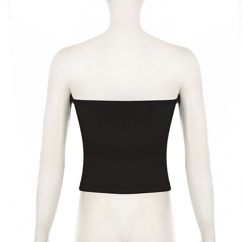 Butterfly print fluffy tube top