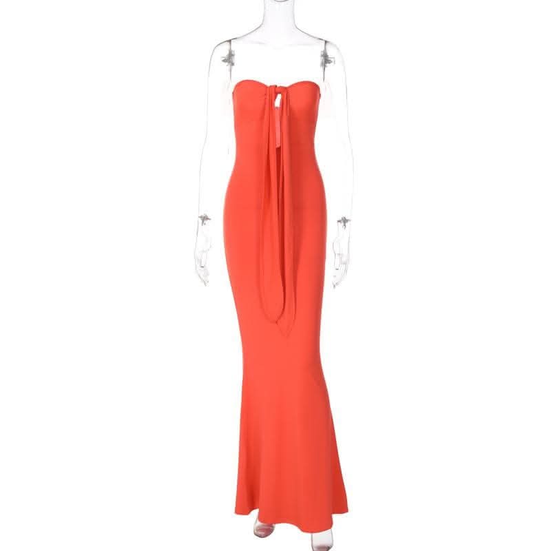 Cross front solid hollow out halter backless 2-way cut out maxi dress-final-sale
