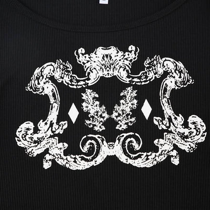 Long sleeve crewneck abstract top
