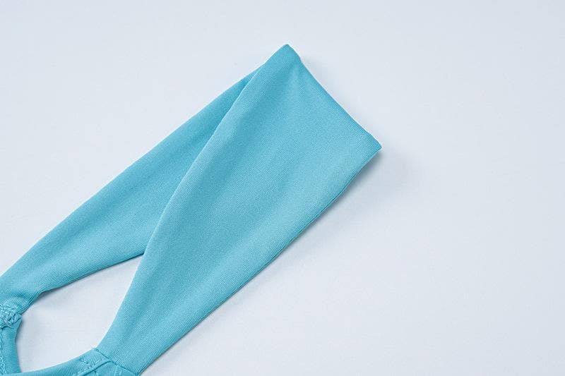 O ring ruched hollow out high slit cami cut out maxi dress