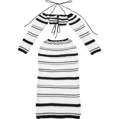 Long sleeve knitted maxi skirt set