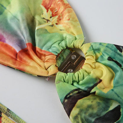 Halter fruit print o ring pant set