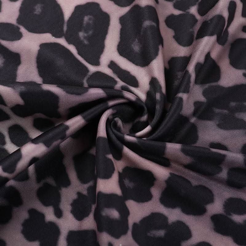 Leopard print square neck backless cami maxi dress