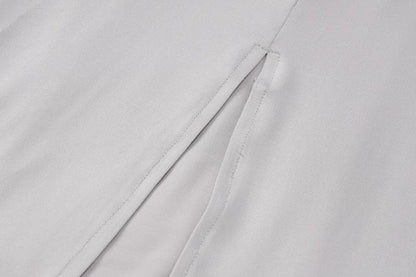 Hooded Long Sleeve Cowl Neck Side Slit Bodycon Maxi Dress
