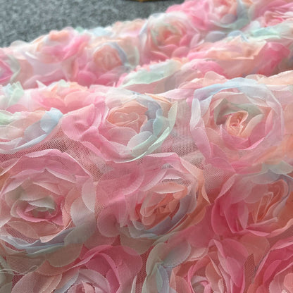 Zip-up u neck flower applique cami maxi dress