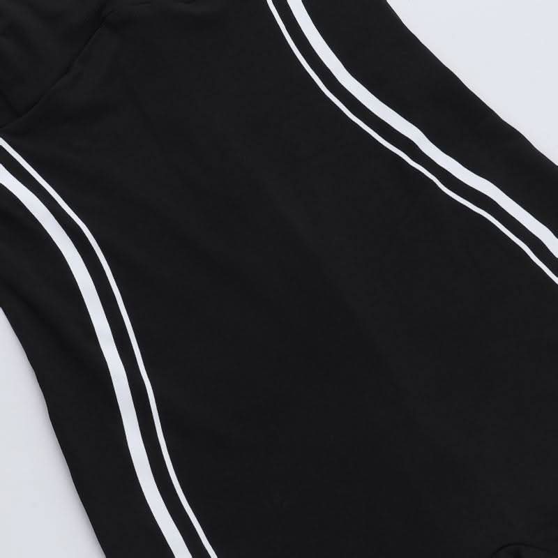 V neck backless contrast tank romper