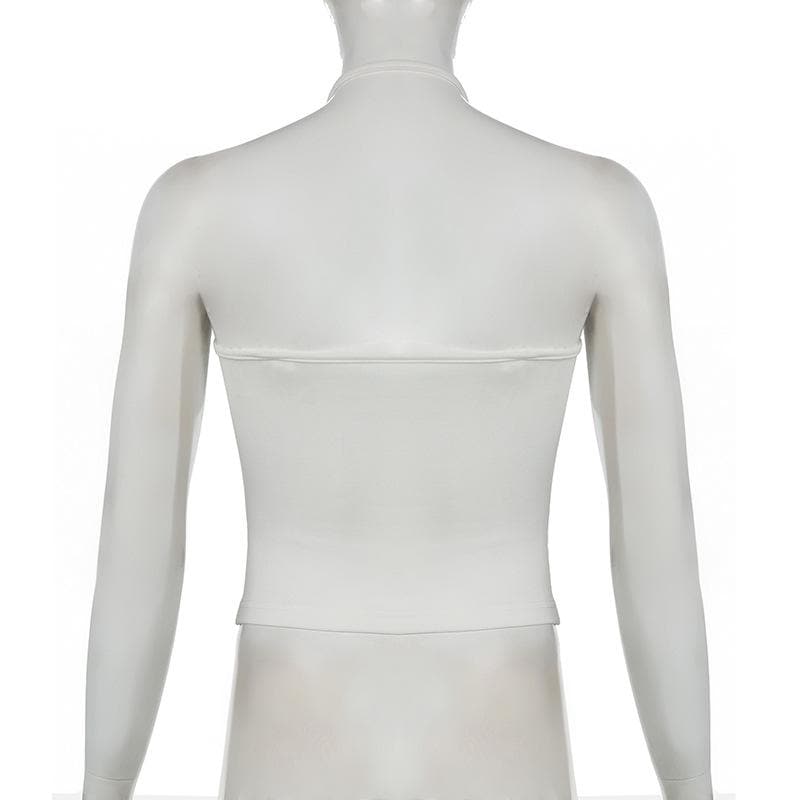 Halter hollow out flower print backless cut out top