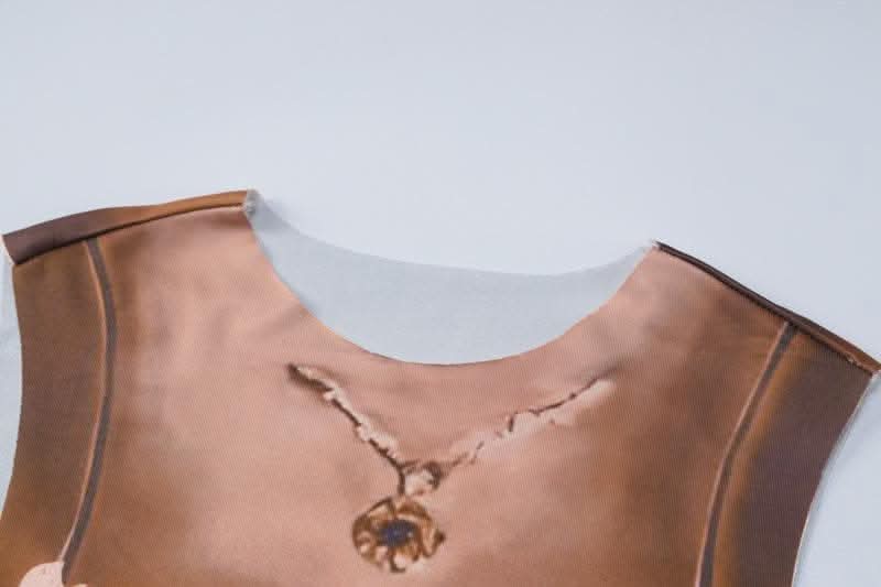 Flower print contrast sleeveless crewneck midi dress-final-sale