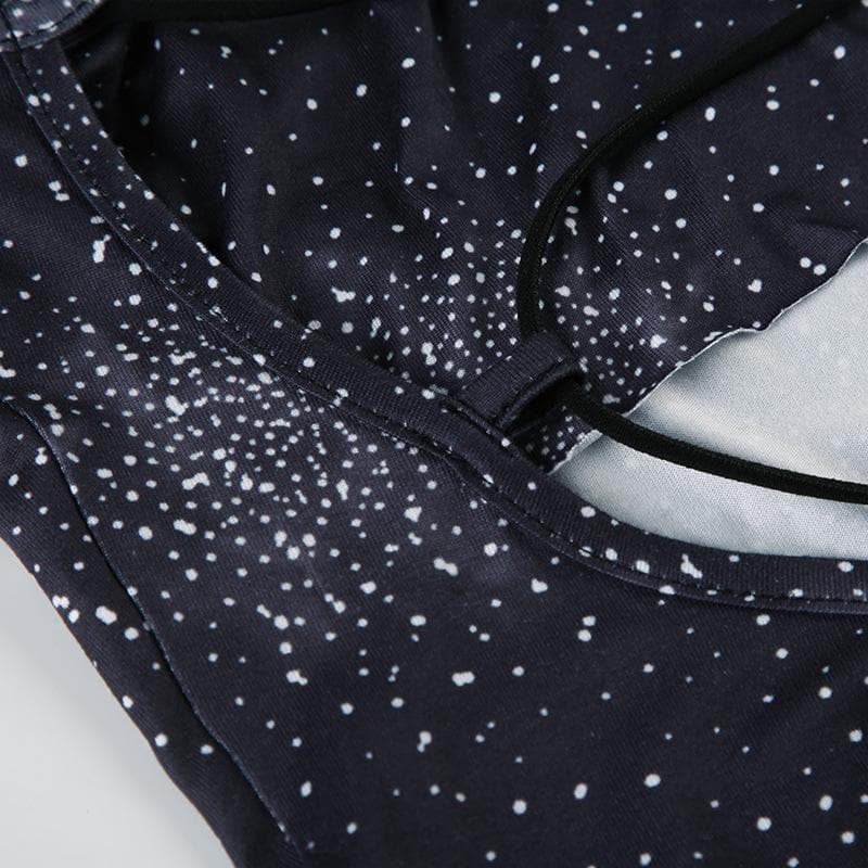 Print cross back backless cami maxi dress