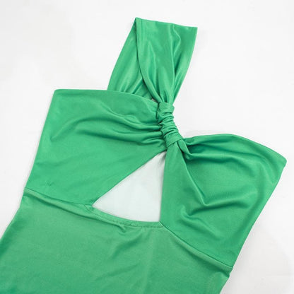 One shoulder gradient ruched cami maxi dress