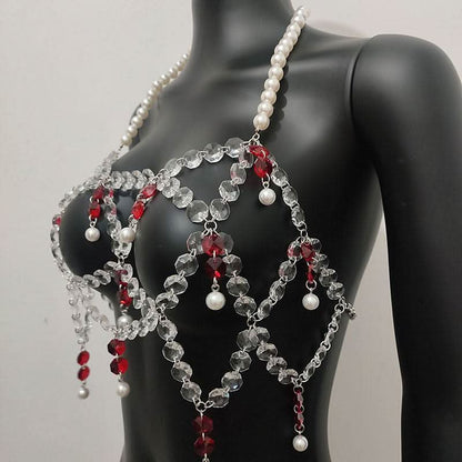 Halter hollow out tassels backless crop cut out top