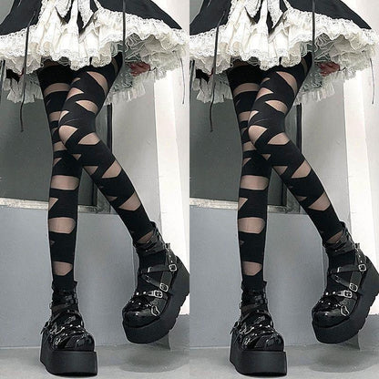 Bandage mesh tights