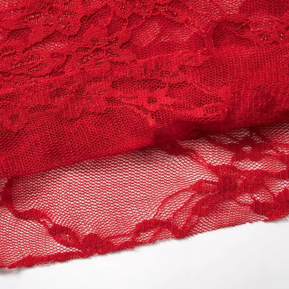 Long sleeve off shoulder lace see through mini skirt set