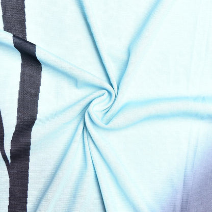 Sheer mesh see through abstract contrast long sleeve slit maxi dress