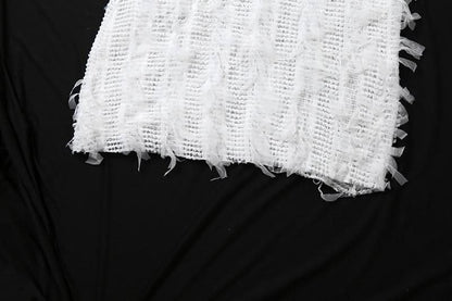 High neck patchwork tassels backless maxi dress-final-sale