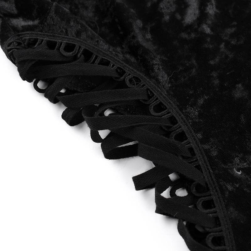 Sweetheart neck velvet lace up ruched cami mini dress